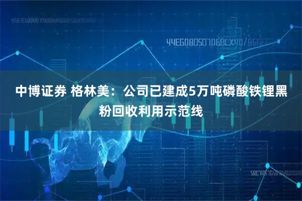 中博证券 格林美：公司已建成5万吨磷酸铁锂黑粉回收利用示范线